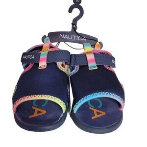 Nautica Diera Girls Blue Tie-Dye Sandals (size 10)